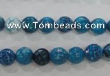 CAG5697 15 inches 8mm faceted round fire crackle agate beads