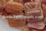 CAG570 15.5 inches 22*30mm rectangle natural fire agate beads