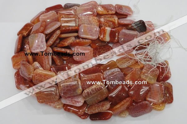 CAG571 15.5 inches 30*40mm rectangle natural fire agate beads