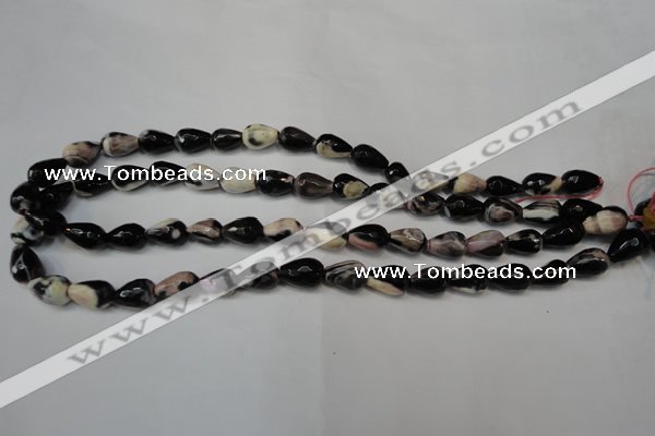 CAG5711 15 inches 8*12mm faceted teardrop fire crackle agate beads