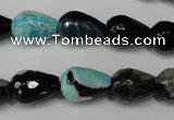 CAG5717 15 inches 10*14mm faceted teardrop fire crackle agate beads