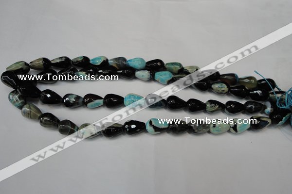 CAG5717 15 inches 10*14mm faceted teardrop fire crackle agate beads