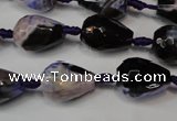 CAG5720 15 inches 12*16mm faceted teardrop fire crackle agate beads