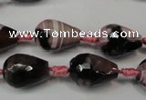 CAG5721 15 inches 12*16mm faceted teardrop fire crackle agate beads