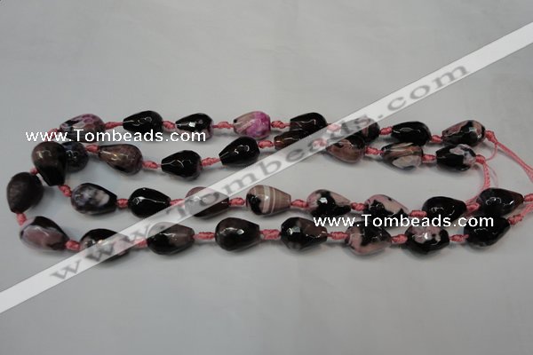 CAG5721 15 inches 12*16mm faceted teardrop fire crackle agate beads