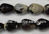 CAG5724 15 inches 12*16mm faceted teardrop fire crackle agate beads