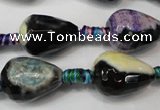 CAG5727 15 inches 13*18mm faceted teardrop fire crackle agate beads