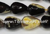 CAG5728 15 inches 13*18mm faceted teardrop fire crackle agate beads