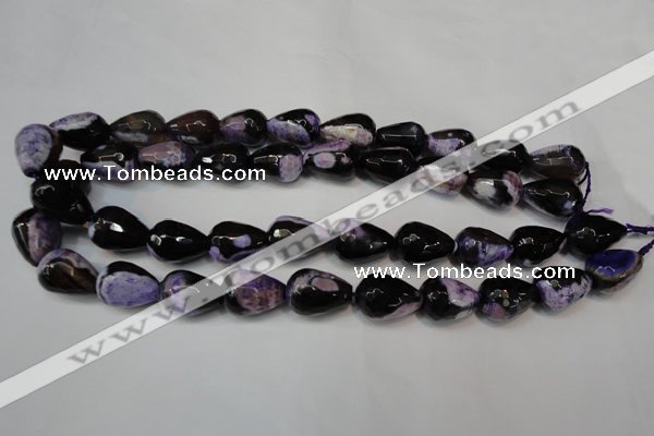 CAG5729 15 inches 13*18mm faceted teardrop fire crackle agate beads