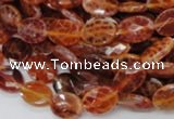 CAG573 15.5 inches 10*14mm faceted oval natural fire agate beads