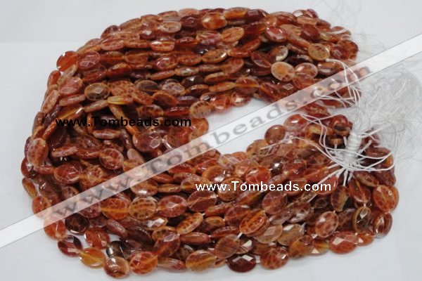 CAG573 15.5 inches 10*14mm faceted oval natural fire agate beads