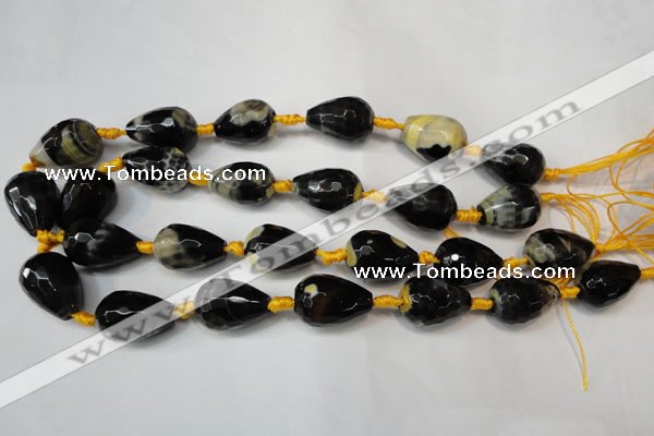 CAG5738 15 inches 15*20mm faceted teardrop fire crackle agate beads