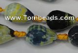 CAG5739 15 inches 15*20mm faceted teardrop fire crackle agate beads