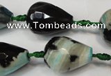 CAG5744 15 inches 15*20mm faceted teardrop fire crackle agate beads