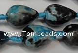 CAG5745 15 inches 15*20mm faceted teardrop fire crackle agate beads