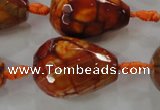 CAG5749 15 inches 18*25mm faceted teardrop fire crackle agate beads