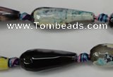 CAG5759 15 inches 10*30mm faceted teardrop fire crackle agate beads