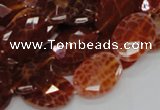 CAG576 15.5 inches 18*25mm faceted oval natural fire agate beads