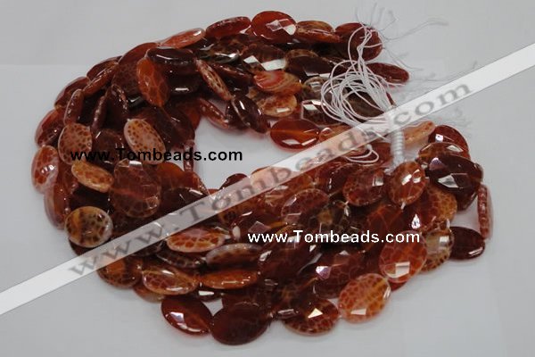 CAG576 15.5 inches 18*25mm faceted oval natural fire agate beads