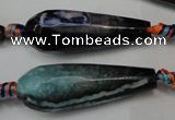 CAG5764 15 inches 12*35mm faceted teardrop fire crackle agate beads