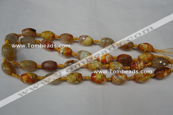 CAG5780 15 inches 12*16mm faceted rice fire crackle agate beads