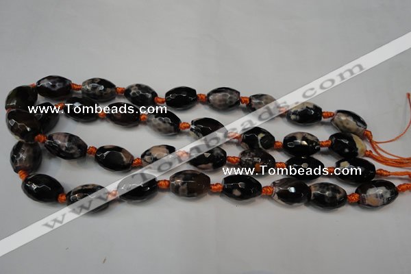 CAG5781 15 inches 12*16mm faceted rice fire crackle agate beads