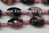 CAG5783 15 inches 12*16mm faceted rice fire crackle agate beads