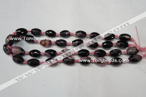 CAG5783 15 inches 12*16mm faceted rice fire crackle agate beads