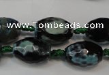 CAG5784 15 inches 12*16mm faceted rice fire crackle agate beads