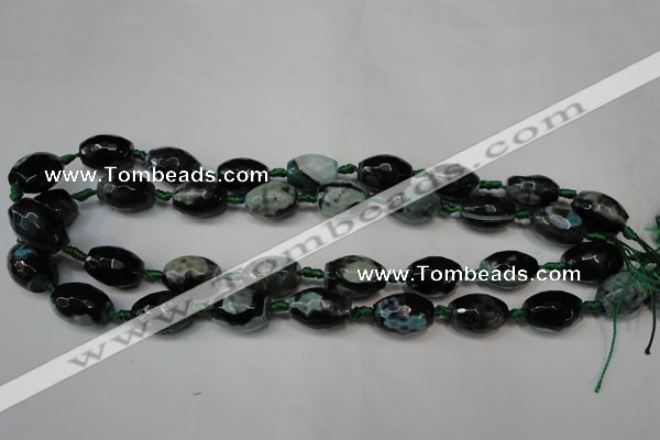 CAG5784 15 inches 12*16mm faceted rice fire crackle agate beads