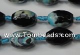 CAG5785 15 inches 12*16mm faceted rice fire crackle agate beads