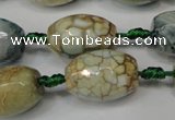 CAG5788 15 inches 13*18mm faceted rice fire crackle agate beads