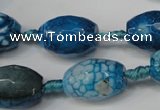 CAG5792 15 inches 13*18mm faceted rice fire crackle agate beads