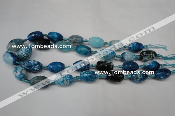 CAG5792 15 inches 13*18mm faceted rice fire crackle agate beads