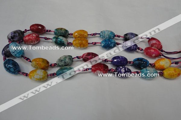 CAG5794 15 inches 13*18mm faceted rice fire crackle agate beads