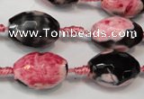 CAG5795 15 inches 13*18mm faceted rice fire crackle agate beads