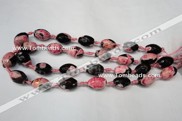 CAG5795 15 inches 13*18mm faceted rice fire crackle agate beads