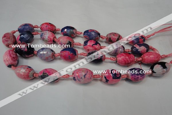 CAG5799 15 inches 15*20mm faceted rice fire crackle agate beads