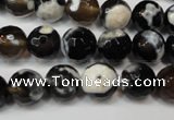 CAG5807 15 inches 10mm faceted round fire crackle agate beads