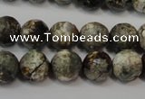 CAG5815 15 inches 10mm faceted round fire crackle agate beads