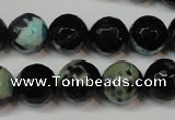 CAG5828 15 inches 12mm faceted round fire crackle agate beads