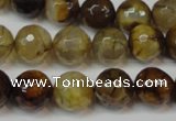 CAG5831 15 inches 12mm faceted round fire crackle agate beads