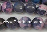 CAG5844 15 inches 14mm faceted round fire crackle agate beads