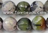 CAG5856 15 inches 16mm faceted round fire crackle agate beads