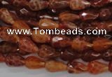 CAG586 15.5 inches 8*12mm faceted teardrop natural fire agate beads