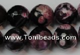 CAG5861 15 inches 16mm faceted round fire crackle agate beads