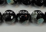 CAG5865 15 inches 16mm faceted round fire crackle agate beads