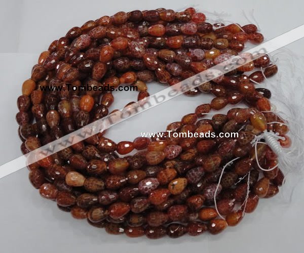 CAG587 15.5 inches 10*14mm faceted teardrop natural fire agate beads