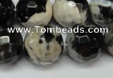 CAG5876 15 inches 18mm faceted round fire crackle agate beads