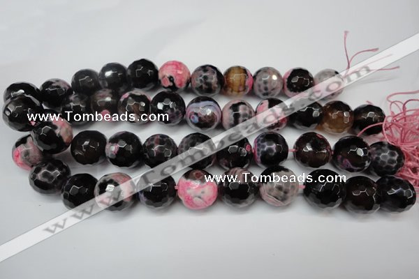 CAG5877 15 inches 18mm faceted round fire crackle agate beads